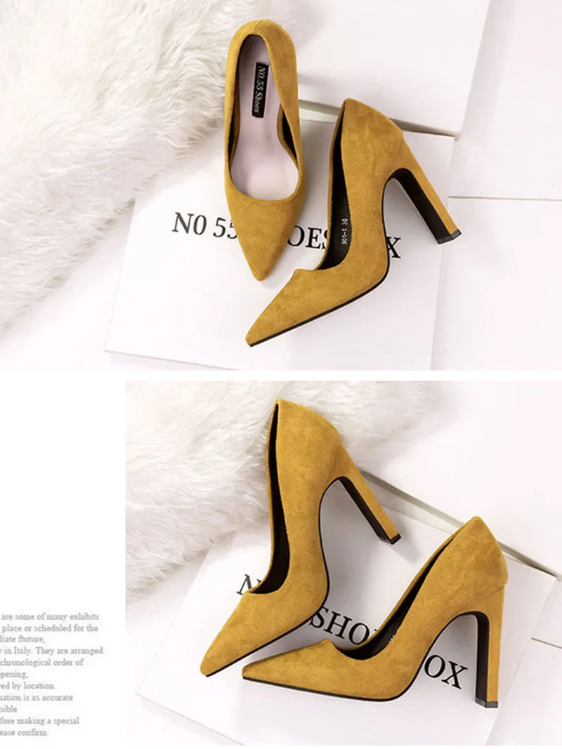 2020 Fahsion Thick Heel Pointed Toe Women Pumps High Heels Shoes Female Sexy Party Shoes Office Leisure Ladies Shoes VT707 (3)