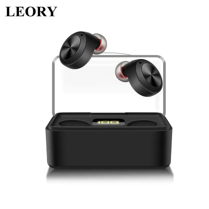 LEORY D025 TWS Беспроводные bluetooth 5,0 наушники 3D стерео цифровой дисплей сенсорное управление в ухо Спортивная гарнитура с зарядным устройством