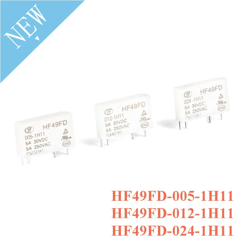 5 шт. реле В 12 24 постоянного тока HF49FD 005 1H11 012 024 4PIN 5A 250VAC DC Мощность 1H12|Запасные
