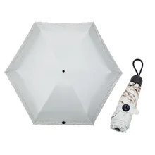 New Embroidered Lace Side Sun Umbrella UV Protection Sunscreen Ultra Light Clear Umbrella Dual-use Folding Mens Gifts