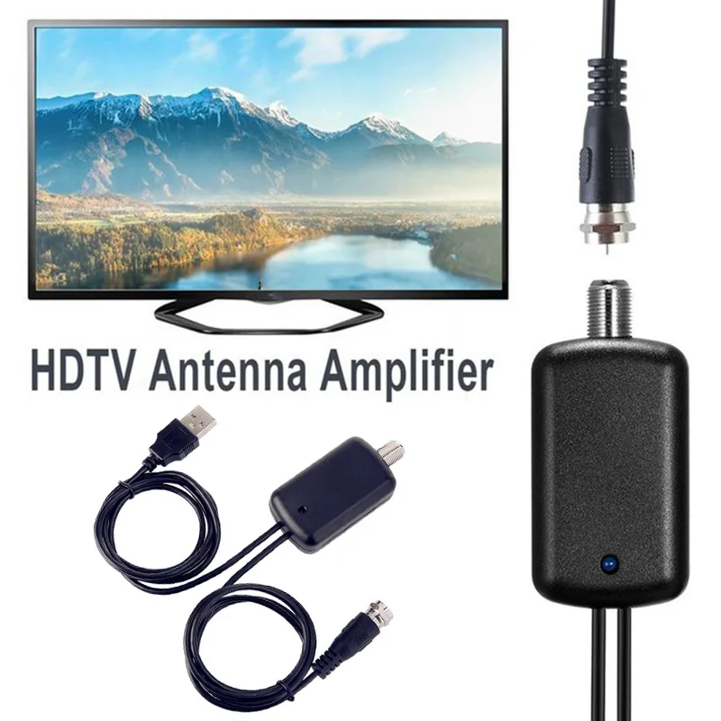 

Receiver Antenna Indoor Signal Amplifier TV Booster Tuner Cable HDTV Digital Satellite
