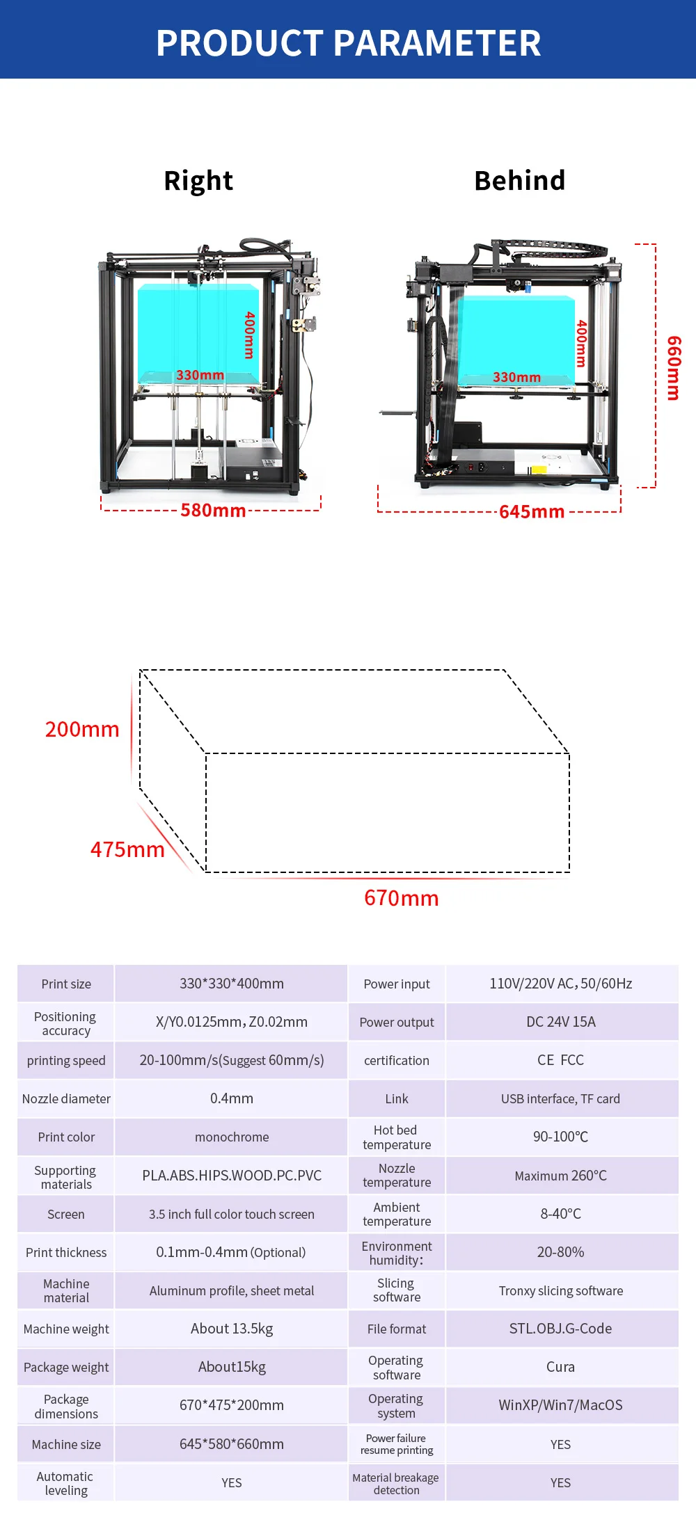 best 3d printer for beginners TRONXY Newest 3D printers X5SA machine High Accuracy Auto level Version build 330*330*400 DIY Kits Touch Screen ABS PLA Filament 3d print model