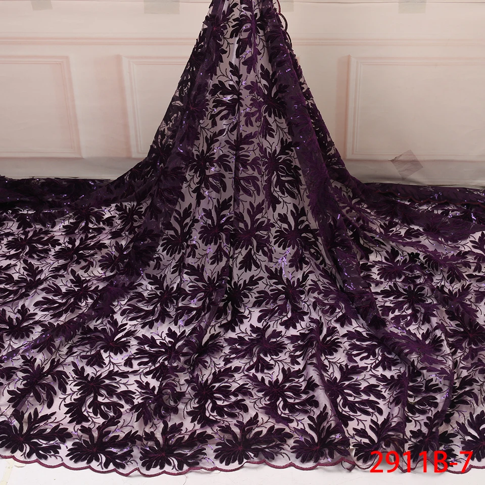 Latest African Velvet Lace Fabric 2019 High Quality African French Net Laces With Sequins Embroidery Tulle Lace For Dresses