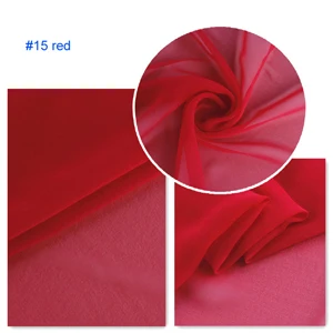 100 см* 114 см гладкий шелк материал Жоржет прозрачные ткани платье Шарфы материал шелк шифон - Цвет: 15 red