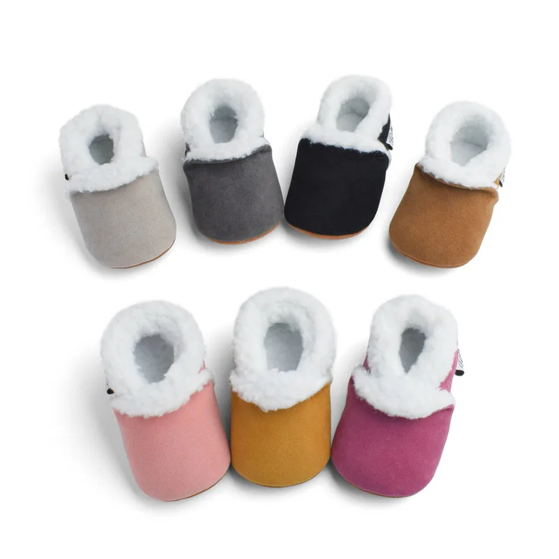 Newborn Baby First Walkers Unisex Fleece Bootie Winter Warm Infant Toddler Crib Shoes Classic Floor Boots