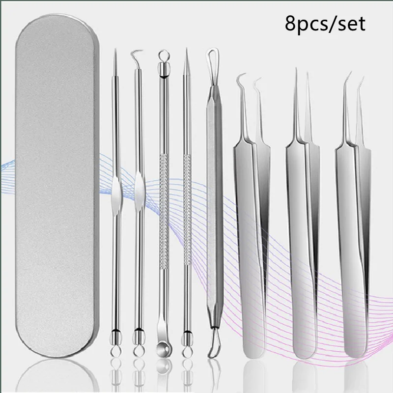 

1 Set Stainless Steel Acne Pin Pimple Extractor Facial repair tools Pin Blackhead Remover Pimple Extractor Facial Care Tools