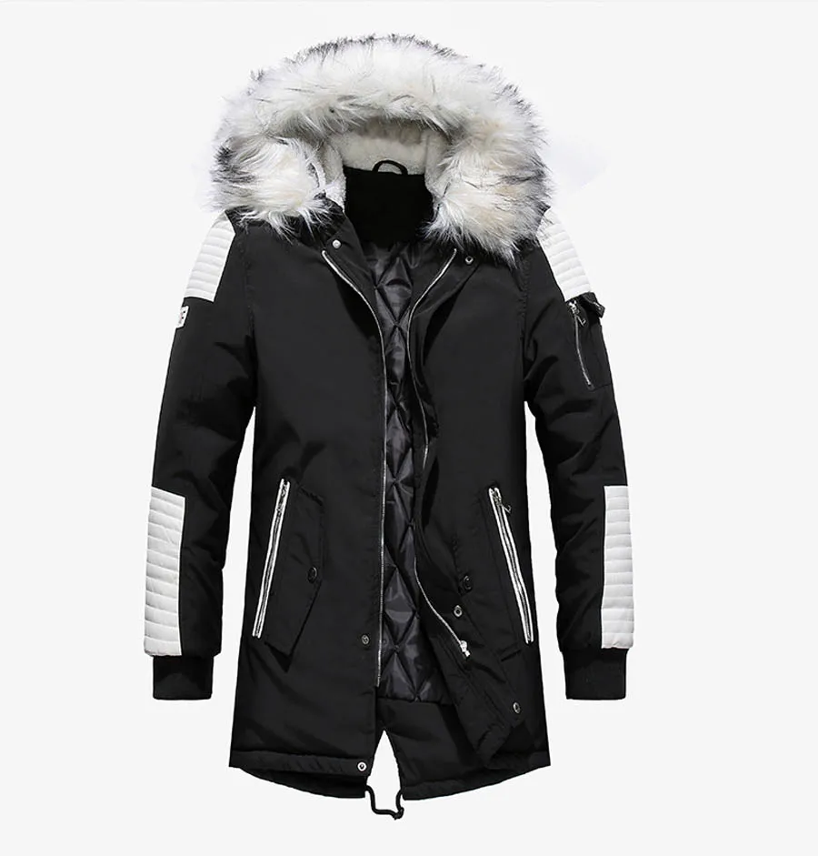 Зимняя утолщенная теплая куртка, пальто для мужчин, минус 40 градусов, с хлопковой подкладкой, верхняя одежда для мужчин, с меховым воротником, с капюшоном, ветровка, парка размера плюс 3XL