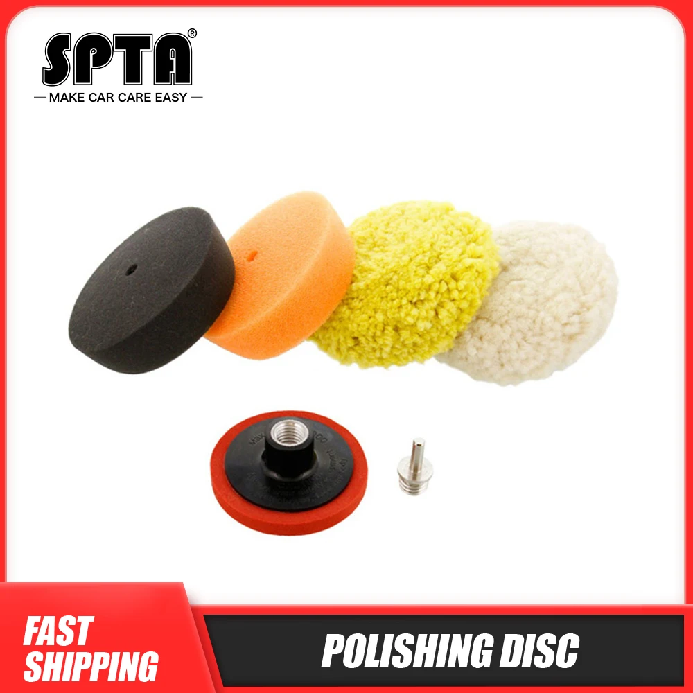 SPTA 3" Mini Buffing and Polishing Pad Buffing Pads Kit , Backing Plate