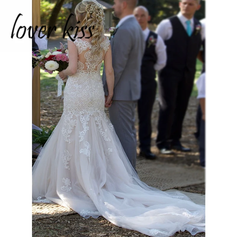 Lover Kiss Vestido De Noiva великолепное свадебное платье русалки с открытыми плечами Африканский Свадебный наряд