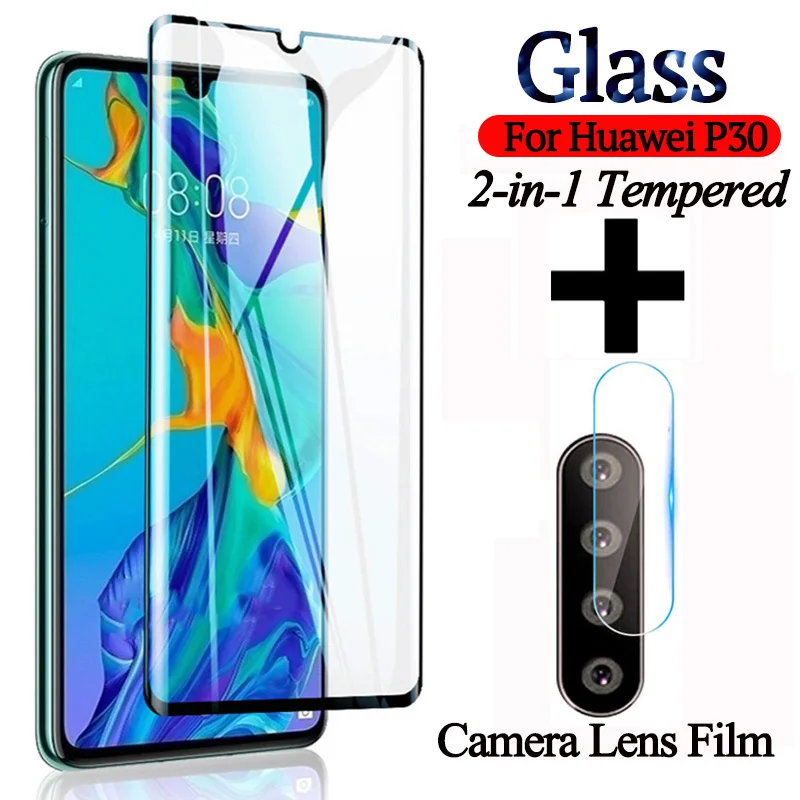 

2 in 1 Tempered Glass For Huawei P30 lite P20 pro glass Camera lens Screen Protector on P20 lite P30lite P 20 30 Protective Glas