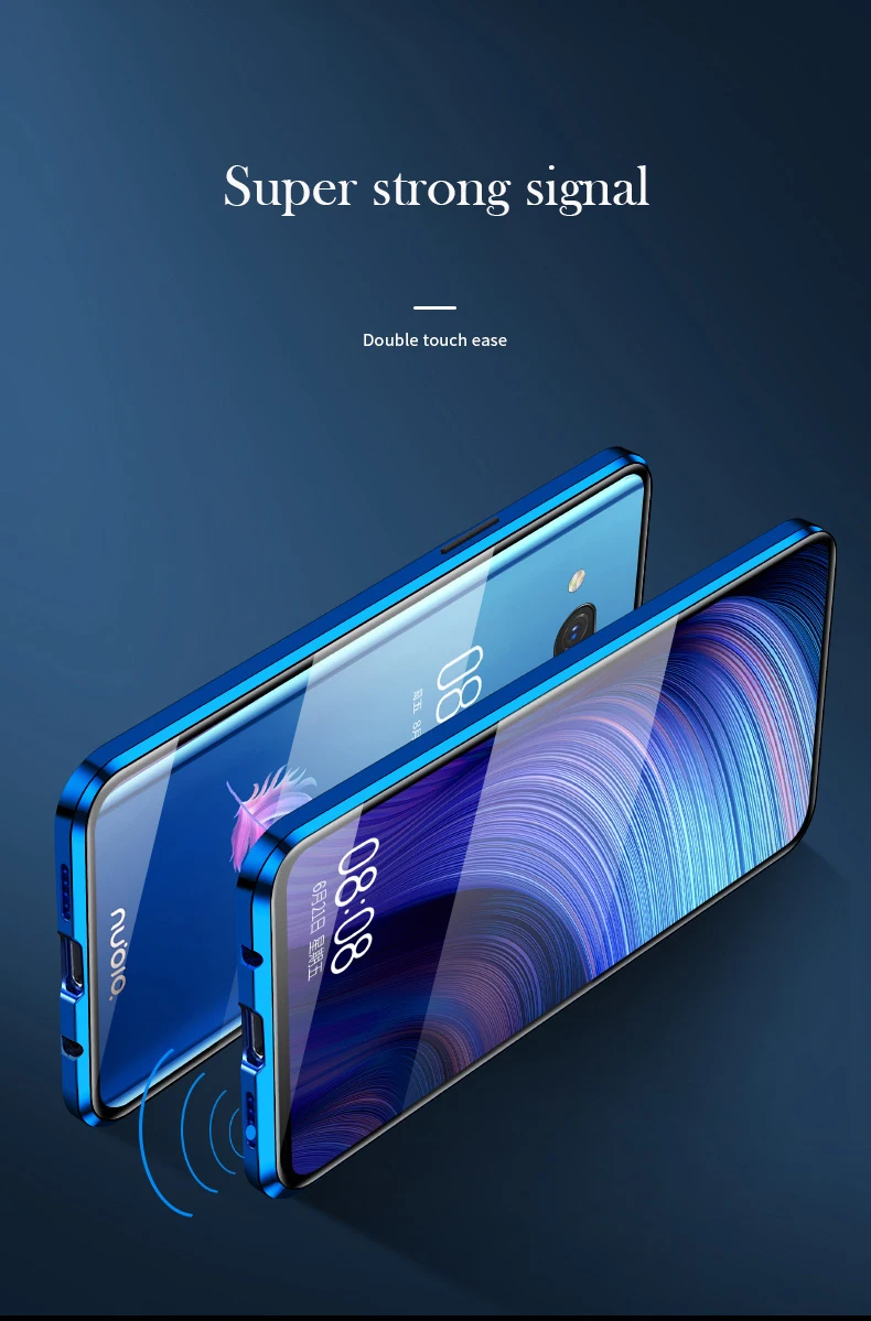 360 Полный Магнитный чехол для телефона для zte Nubia Z20 NX627J металлический каркас двухсторонняя, для стекла крышка Алюминий бампер для Nubia Z20 чехол