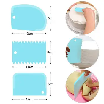 

3PCS/Lot Cream Scraper Irregular Teeth Edge DIY Scraper Cake Decorating Fondant Pastry Cutters Baking Tools Kitchen Accessories
