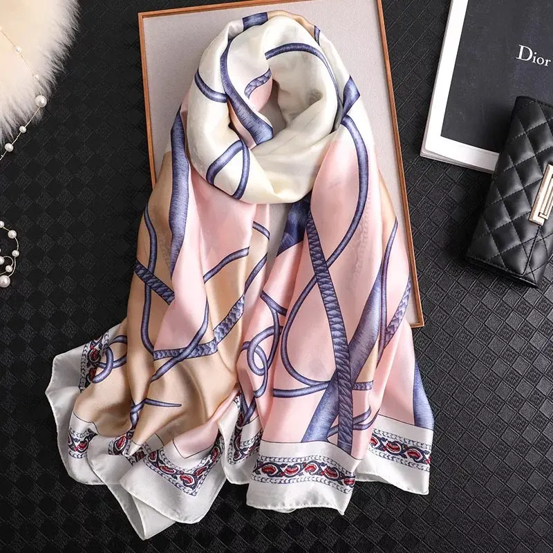 fashion spring summer women scarf silk scarves classic female shawl Foulard ladies Beach cover-ups wrap bandanna muffler pareo - Цвет: 59