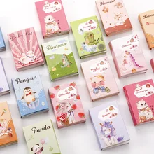 Adorable bloc-notes kawaii en boîte avec notes autocollantes, agenda avec post-its et mémos à motifs panda, chat pour fournitures scolaires et de bureau