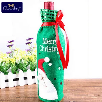 

1pc Durable Wine Bags Non-woven Fabric Red Wine Bottle Glass Bag Travel Pouch Gift Weddings Reusable Santa Claus Christmas Gifts