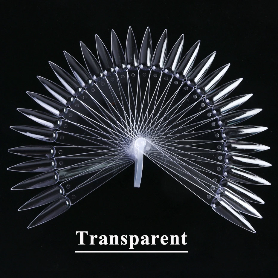 Transparent 32 шт. накладные ногти цветной дисплей для дизайна ногтей на шпильке острый Веерная доска акриловый лак для маникюра Инструменты для демонстрации CH1503-2 - Цвет: Transparent