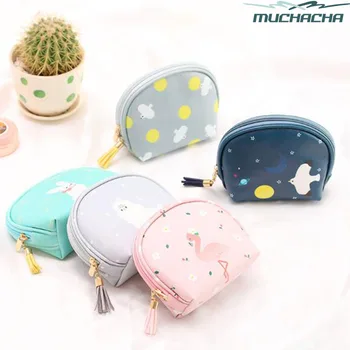 

Fashion Cute Cartoon PU Leather Printing Tassel Kids Mini Cosmetic Coin Pouch Change Purse Bag Makeup Storage Bag