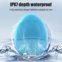 Ультразвуковая электрическая щетка для очищения лица Вибрирующая удалить угри силиконовая Очищающая щетка для лица JS11