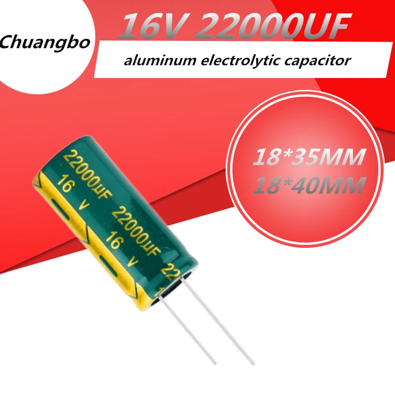 5PCS-20PCS 16V22000UF 18*25 18*40 22000UF 16V Low ESR/Impedance high frequency aluminum electrolytic capacitor size | Электронные