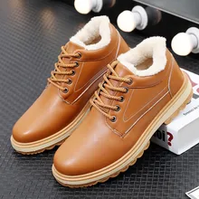 Кожаные водонепроницаемые ботинки; мужские плюшевые зимние ботинки; повседневные зимние ботинки; мужские высококачественные ботильоны; botas; Рабочая обувь; мужская теплая обувь;