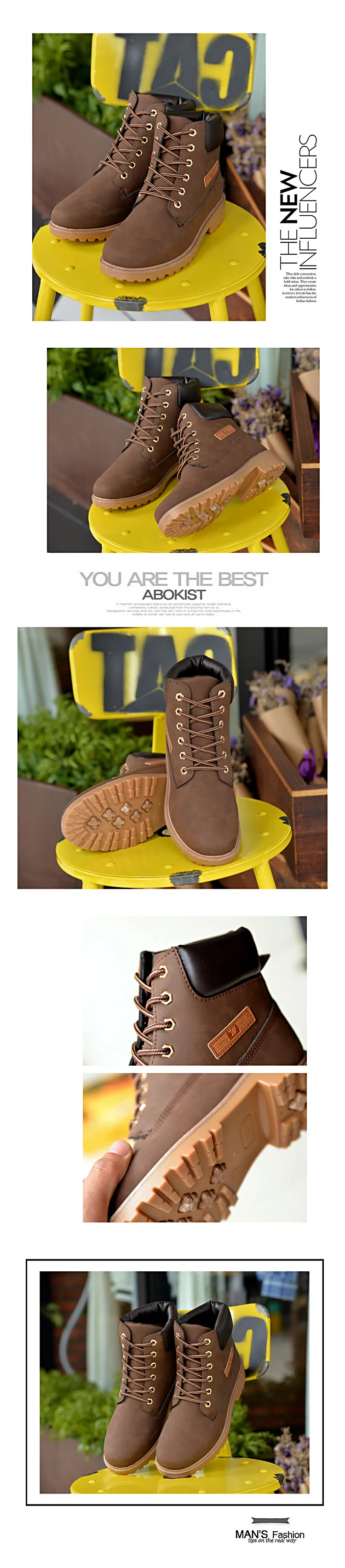 koovan men boots 2021 new Martin boots PU leather men's shoes high top more leisure autumn boots wholesale
