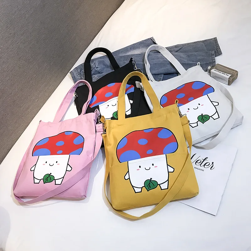 В настоящее время доступны оптом женская Холщовая Сумка стиль корейский стиль Печатный холст сумка для покупок студентов бу x