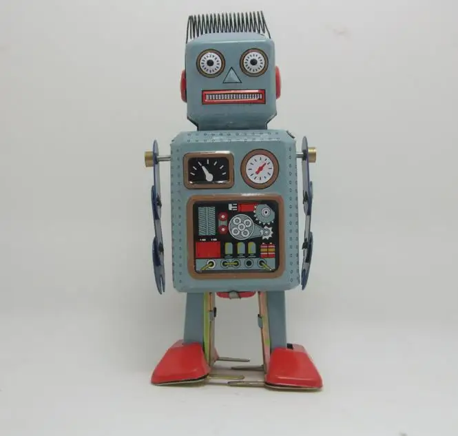 Новые горячие оловянные игрушки заводные игрушки Робот мультфильм игрушки металлические модели для детей/взрослых украшения дома