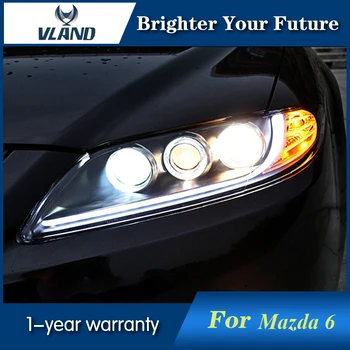 

2Pcs For Mazda 6 Headlights 2003-2013 Led Head Lamp DRL Projector Headlight H7 hid Bi-Xenon Lens