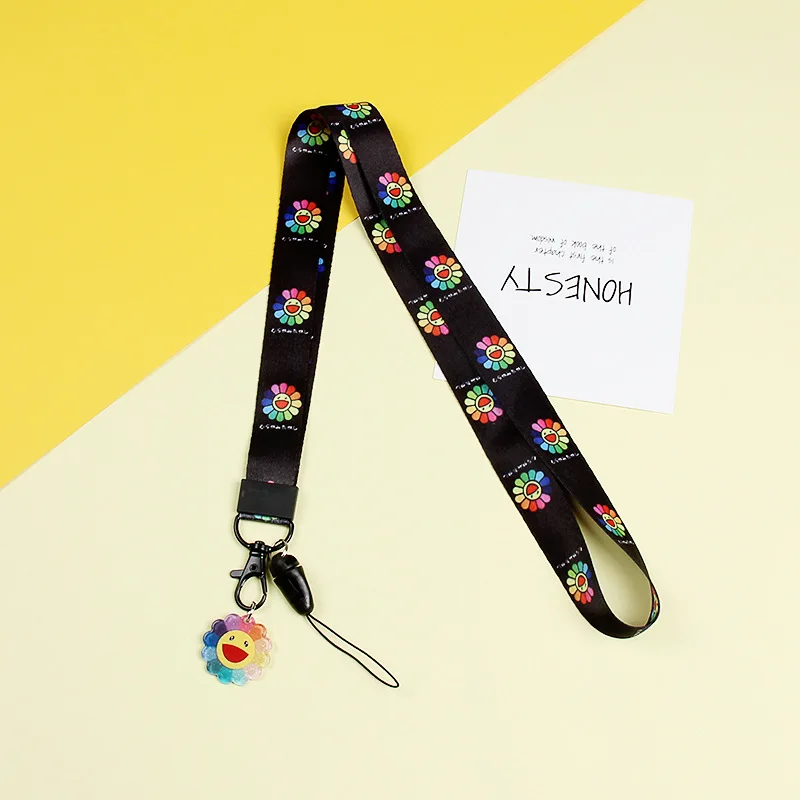 Cute Cartoon keychain Strap Neck straps Lanyards for keys ID Card Pass Gym Mobile Phone USB badge holder DIY Hang Rope Sling - Цвет: 03