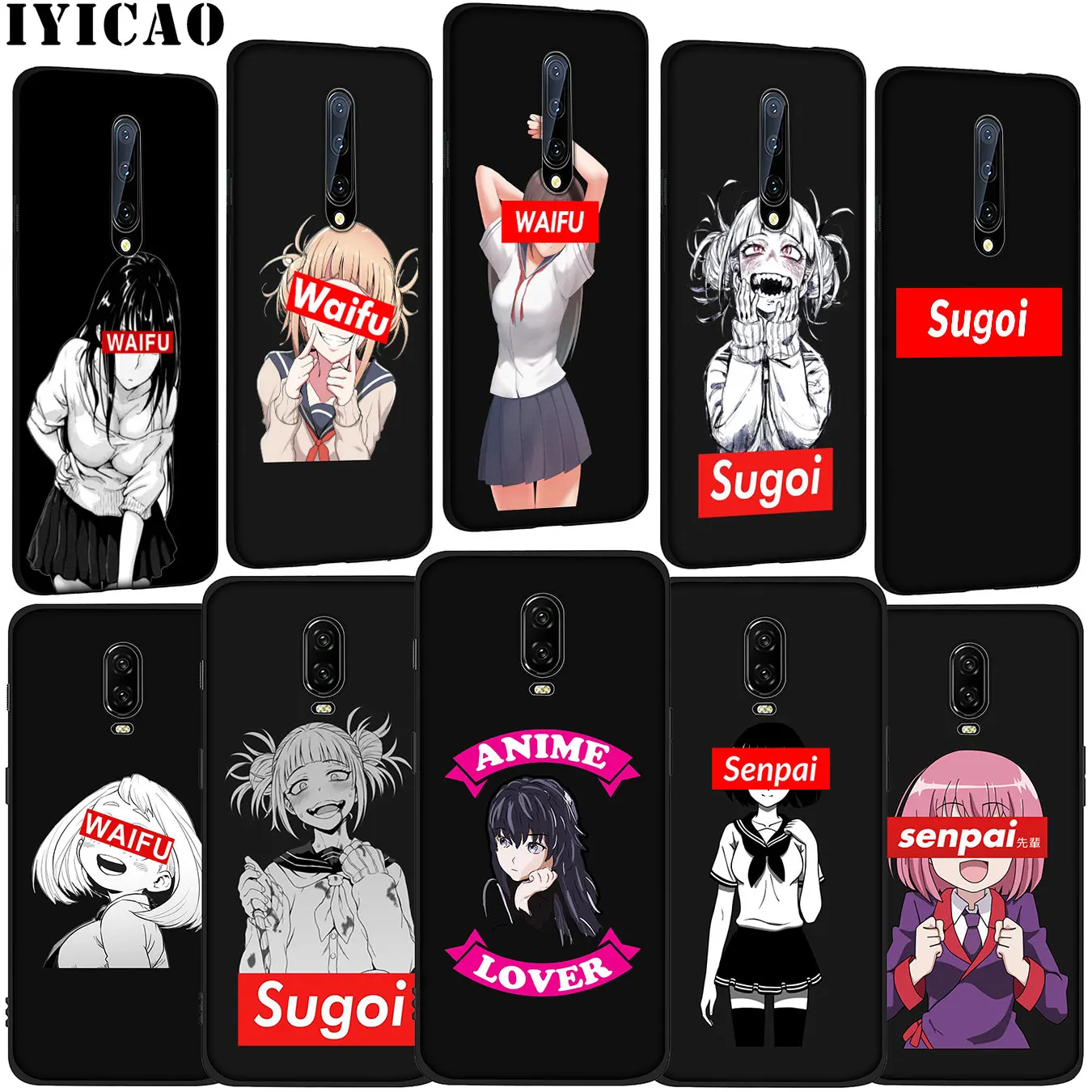IYICAO Sugoi Senpai Anime Waifu Cartoon girl Soft Silicone Phone Case for OnePlus 7T 7 Pro 6T 6 5T 5 One Plus 7Pro Cover |