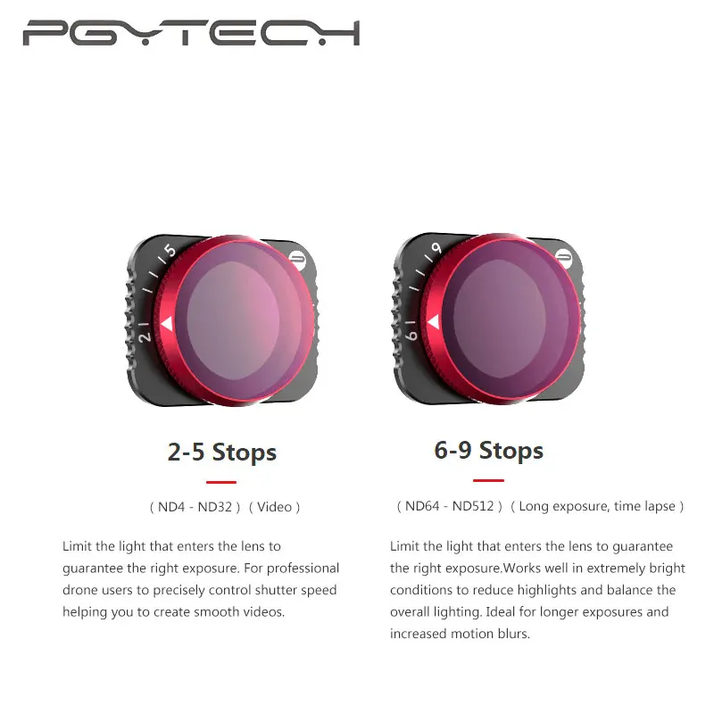 PGYTECH Mavic Air 2 VND фильтр от до 5-stops 6 9-stops быстросъемный для объектива камеры DJI