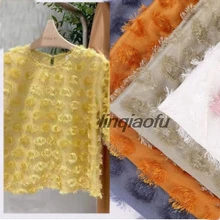 Новая бархатная жаккардовая трехмерная бархатная ткань с бахромой, корейская модная плюшевая ткань