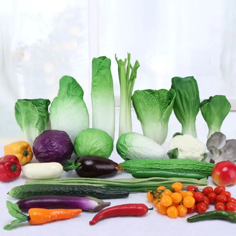 Realistic Lifelike Decorative Artificial Lettuce Fake Vegetables House Kitchen Wedding Party Cabinet Display Decor food model food photography props vegetable ornaments