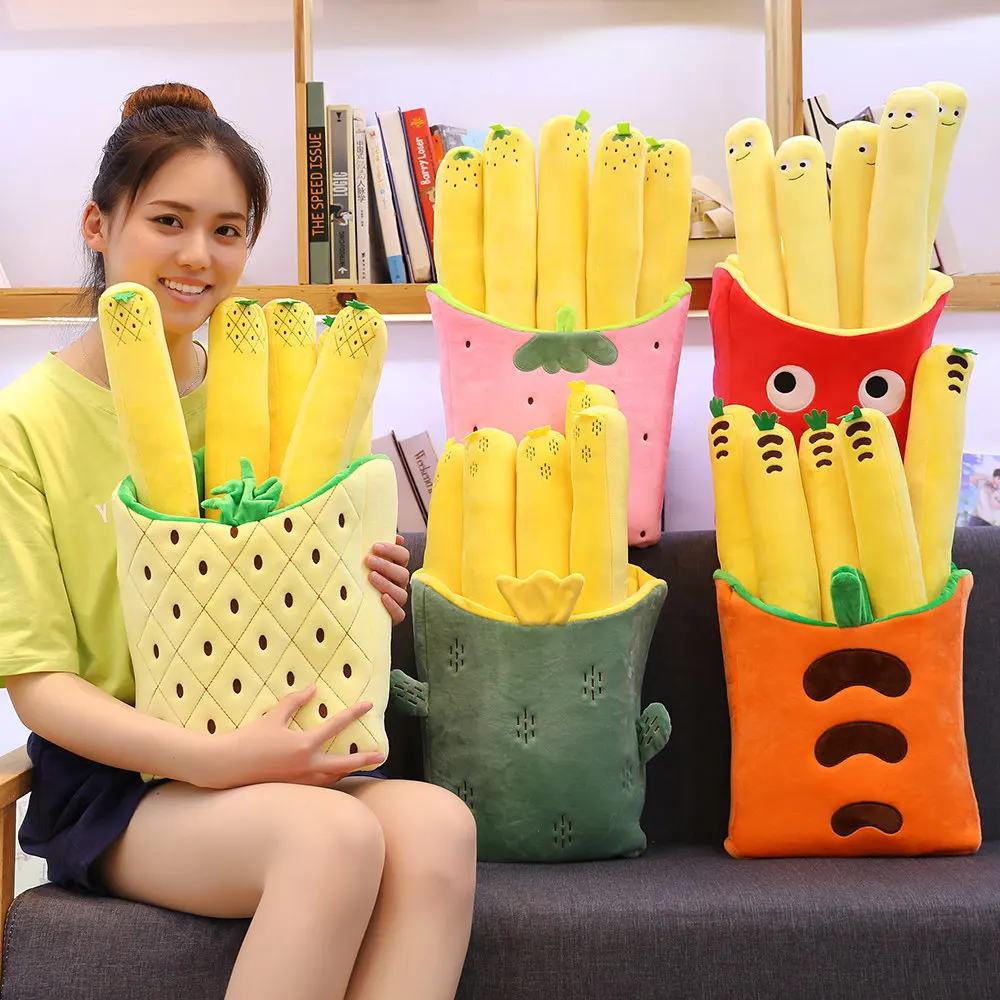 

Creative Cute Cartoon Fruit French Fries Pillow Airable Blanket Plush Toys Photographic Prop Gift Customization