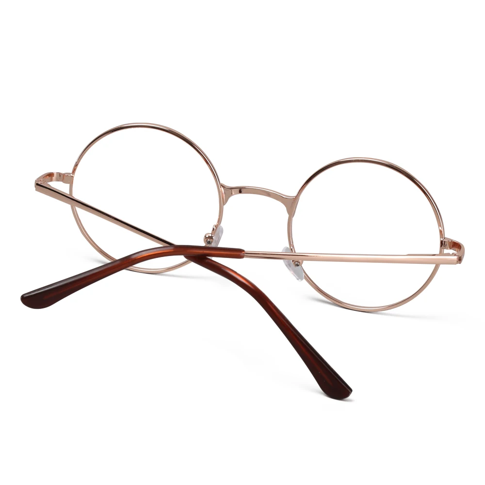 Винтажные круглые очки для чтения с металлической оправой, прозрачные линзы, ультра-светильник, полимерные очки, увеличительное зрение, уход+ 1,00~+ 4,0