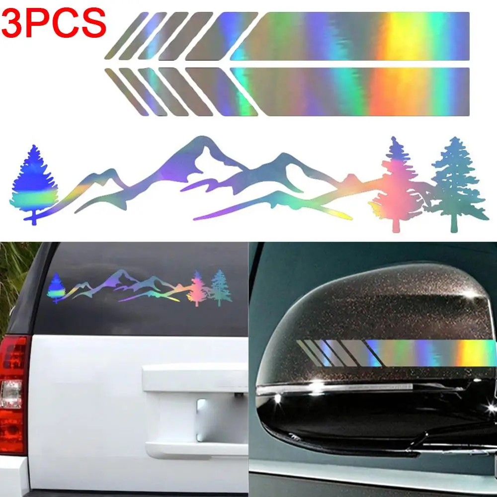 

Car Discoloration Sticker Mountain Decal Tree Forest Vinyl Kit Rear Windshield Sticker Rearview Mirror Side Sticker and Decals