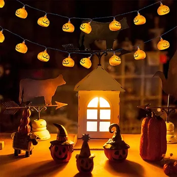 

LED Lantern Halloween Holiday Lights String Manual DIY Pumpkin Light String Battery Ins Style Decorative Light String