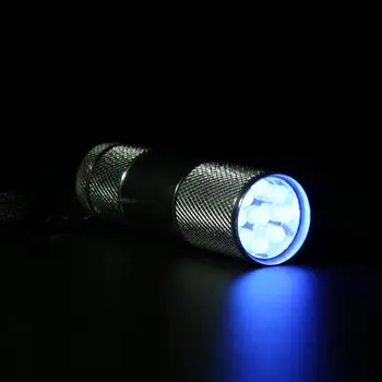 

Portable 9led Purple Battery Powered Flashlight LED Flashlights Torches Outdoor Waterproof Mini Torch Keychain Lamp High Quality
