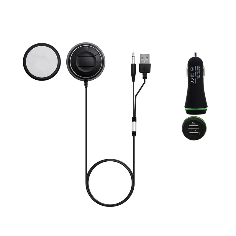 Беспроводной автомобильный Bluetooth приемник двойной USB зарядное устройство автомобильный комплект NFC AUX аудио разговор, Музыка адаптер громкой связи вызов