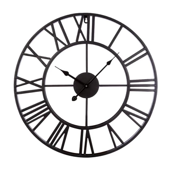 

47CM Metal Wall Clock Vintage Hanging Wall Clock Silent Iron Roman Numeral Decorative Clock for Living Room Bedroom Kitchen Offi