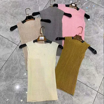 

Pleated Women's Sleeveless Round Neck 2020 Spring And Summer Vest