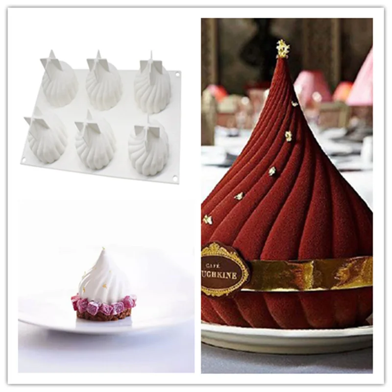 

3D-форма для торта с 6 отверстиями, силиконовая форма для украшения торта, силиконовые инструменты для выпечки тортов, форма для мусса, 3D формы для выпечки