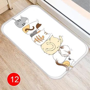 

New Hot Cute Cat Pattern Floor Mat Carpets Floor Rug Kitchen Living Bathroom Non-slip Backing SMD66