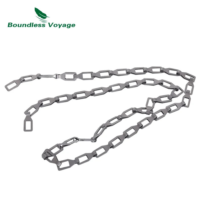 Camping Tripod Board Adjustable Titanium Hanging Chain Hooks Fixed-loop Pot Grill Ti9012O