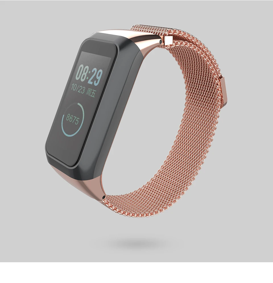 Mijobs металлический ремешок для Amazfit Cor 2 Smart Band 2 браслет из нержавеющей стали наручные часы для Amazfit Смарт-часы банд2 кор 2