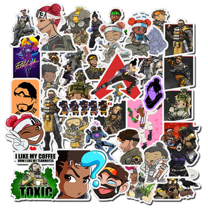 50 шт. APEX Legends игра мультфильм стикер s кукла девочка Наклейка для детей Дорожный Чехол велосипедный ноутбук ребенок аниме Фанаты пользу