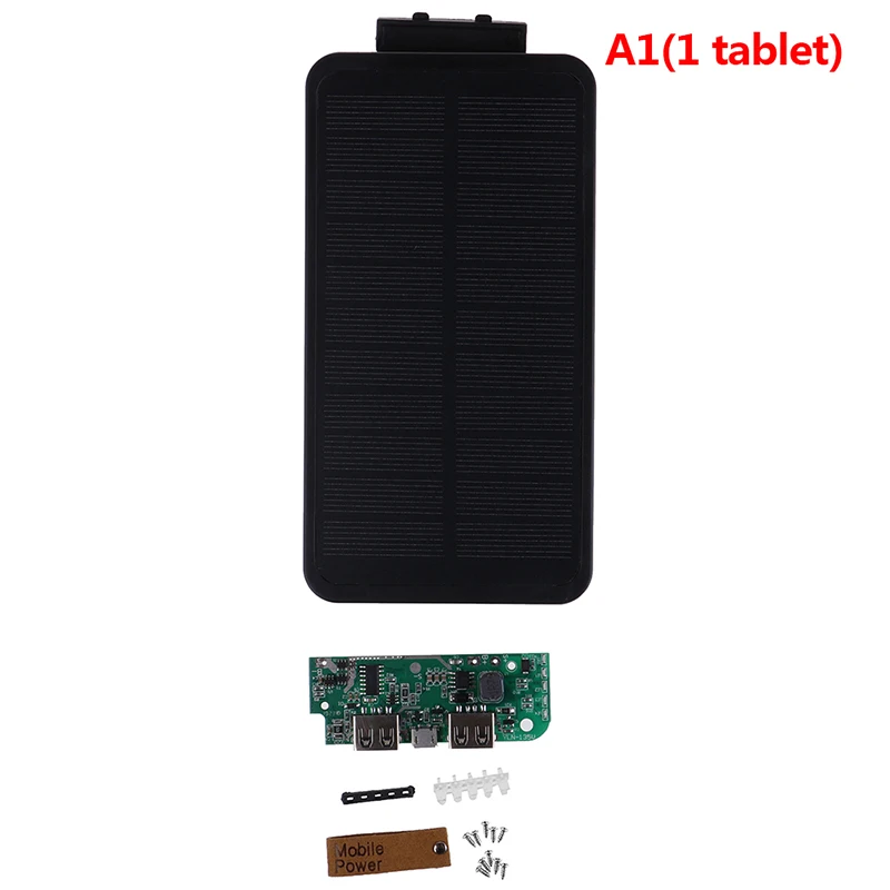 Панель power Bank чехол Зарядное устройство DIY комплекты Коробка для samsung портативный складной светодиодный двойной usb порты Солнечный - Цвет: A1