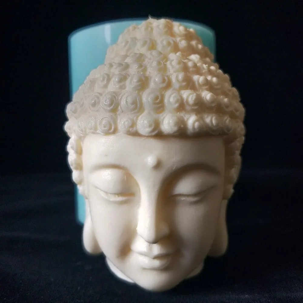 3D голова Будды свечи плесень силиконовые формы для свечи DIY ручной работы смолы плесень