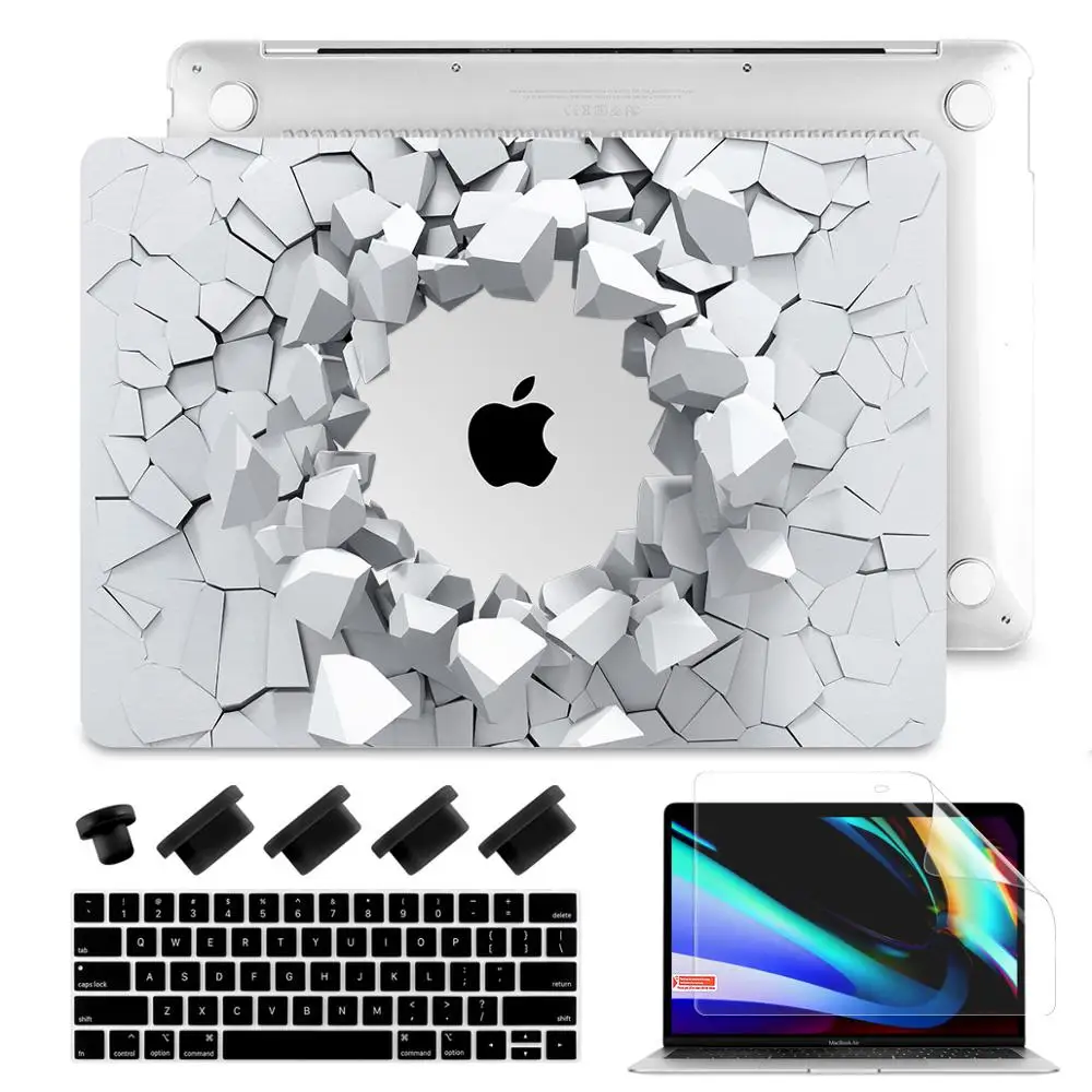 Жесткий чехол 4 в 1 с 3d изображением камня для Macbook Pro 13. Сенсорная панель 3 15 2020 A2289