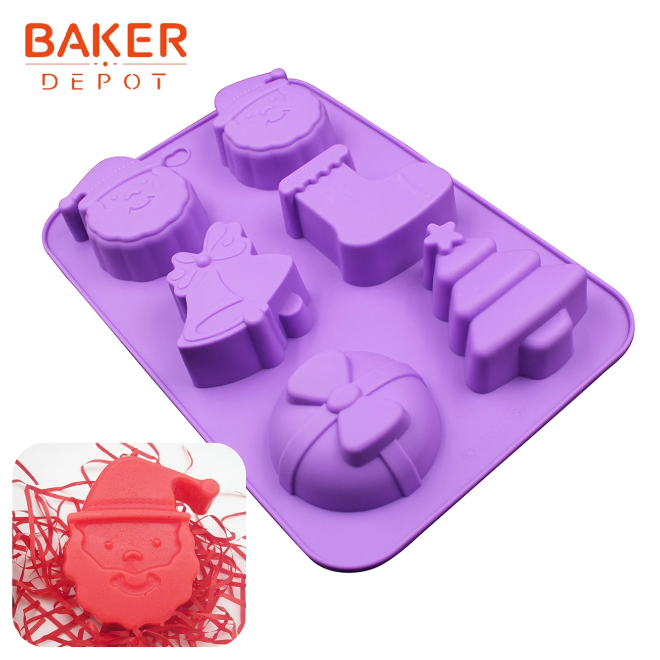 BAKER DEPOT силиконовая форма для торта, рождественская елка, мыло ручной работы, форма из смолы, гипсовый инструмент, желе, украшение для торта